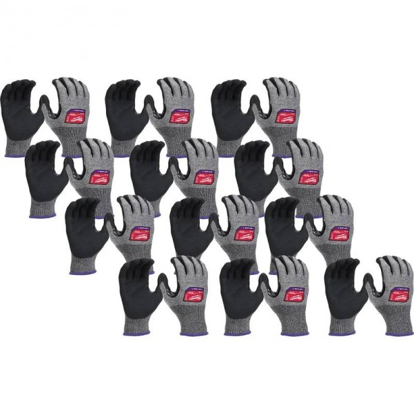 Milwaukee 48737012A - Cut F Large 12 Pack High Dexterity Nitrile Dipped Gloves  Gloves